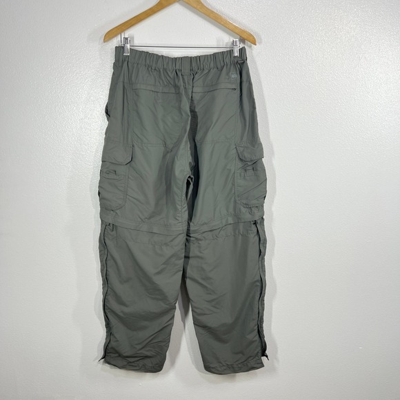 REI Convertible Cargo Hiking Pants Men L Green Nylon Zip-Off Outdoor Hiking - Picture 3 of 10